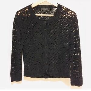 Theory Tamvi Crochet Cardigan - Black - Small - Pre-owned